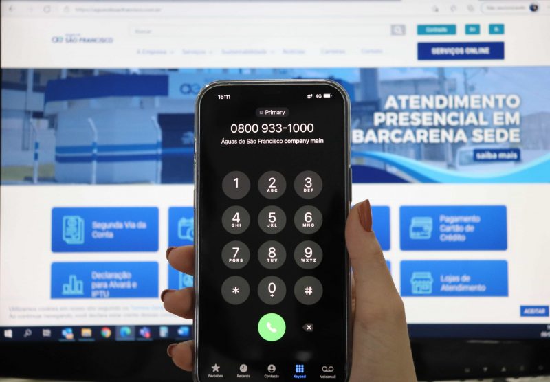 Número para serviços da Águas de São Francisco unificou; agora é 0800 933 1000 no call center e WhatsApp